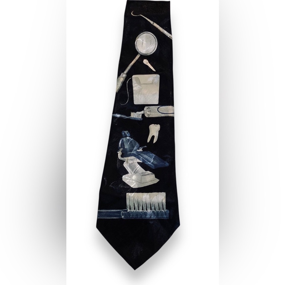 Dentist Dental Tie Necktie A. Rogers Toothbrush Novelty